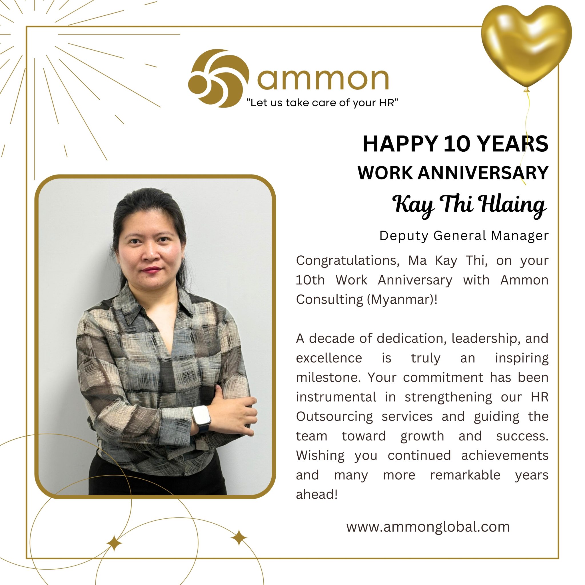 Happy Work Anniversary Ammon Hr Outsourcing Services